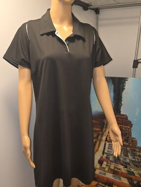 Adidas Golf Shirt Dress with Contrast Trim - 12